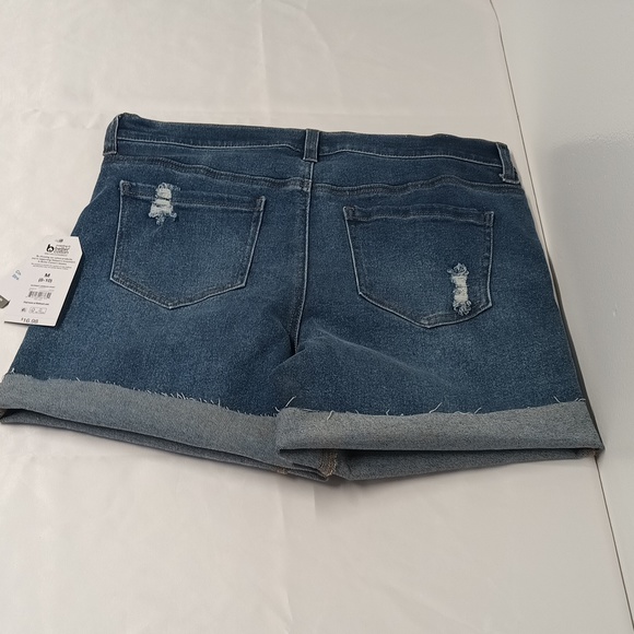 Maternity jean shorts side panel size M ( 8-10 ) Denim cotton blend Bermuda shor - Picture 15 of 16